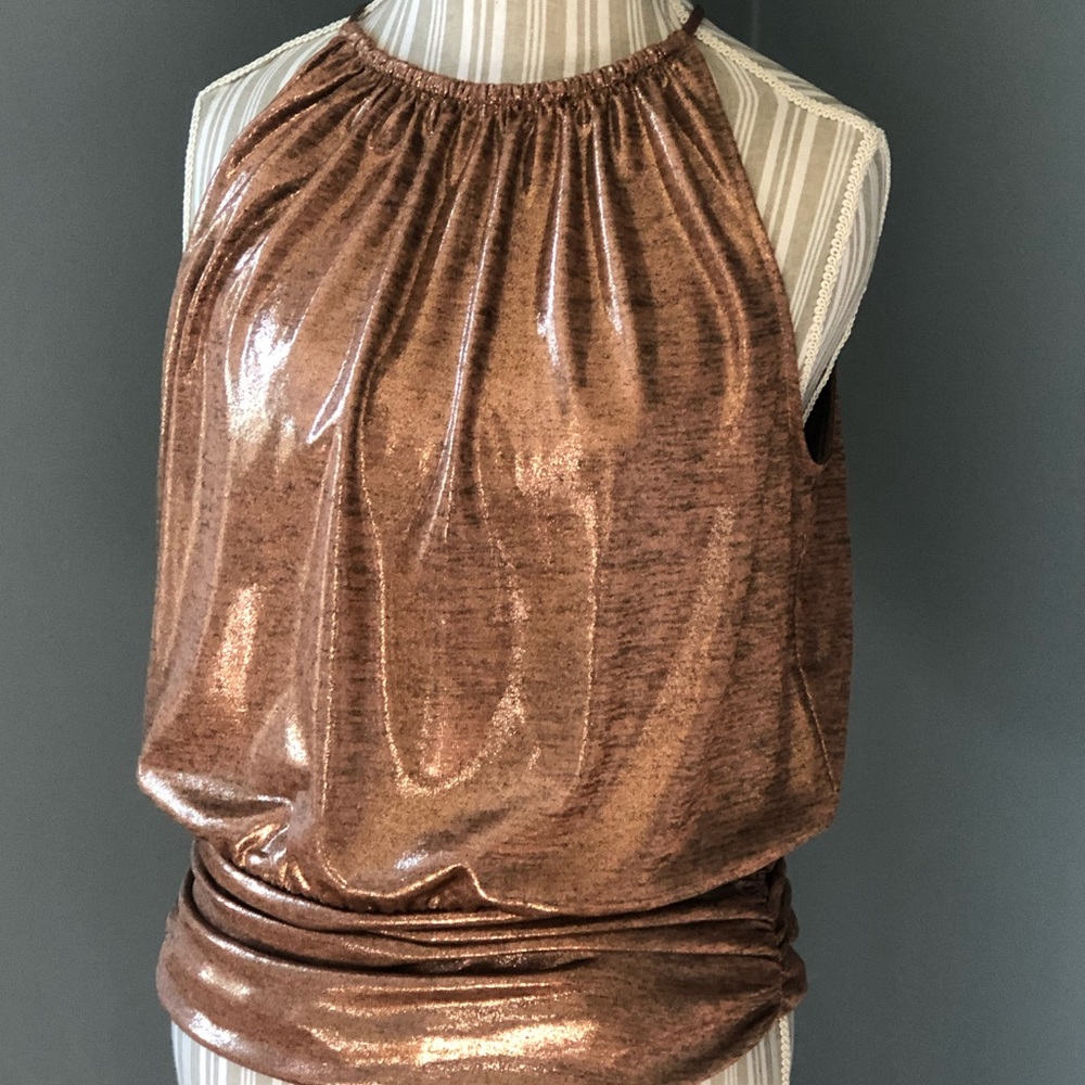 WHBM halter top. New w/o tags. Never worn. Rouched waist.